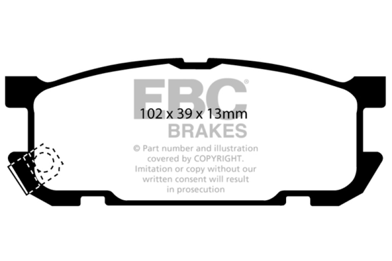EBC 01-03 Mazda Miata MX5 1.8 (Sports Suspension) Redstuff Rear Brake Pads thumbnail 4