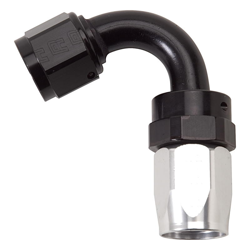 Russell Performance -12 AN Black/Silver 120 Degree Tight Radius Full Flow Swivel Hose End thumbnail 3