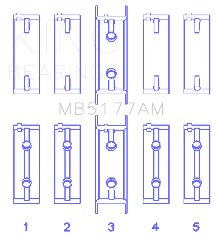 King Engine Bearings Mitsubishi 4G63/64/DOHC (Size +0.25mm) Main Bearing Set