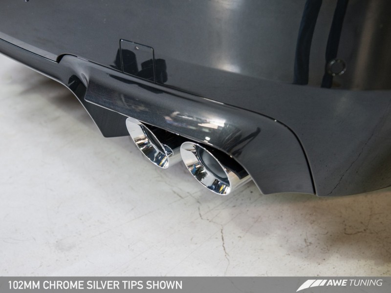 AWE Tuning BMW F10 M5 Touring Edition Axle-Back Exhaust Chrome Silver Tips thumbnail 4