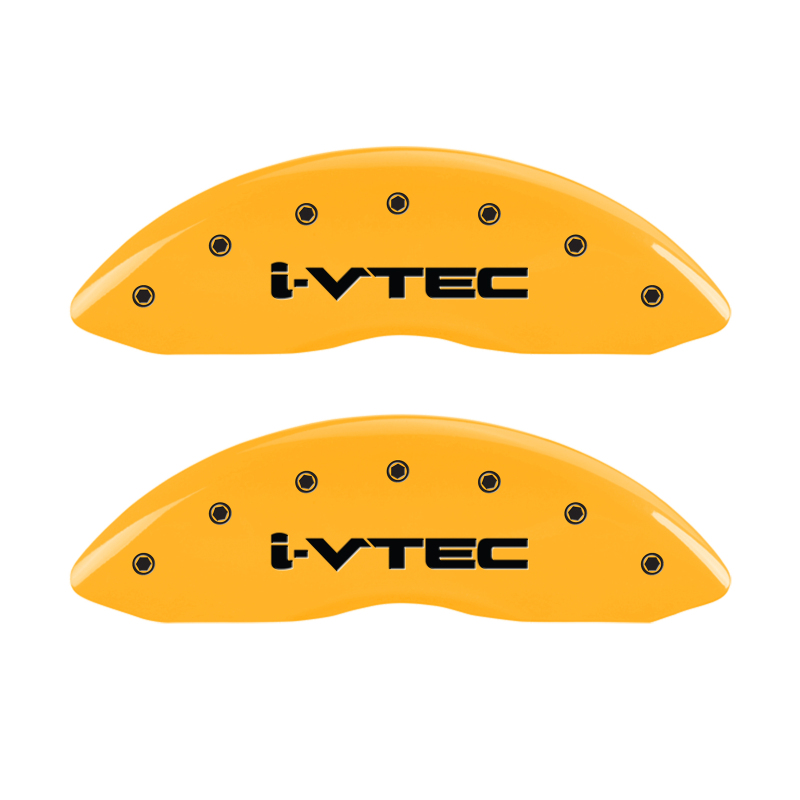 MGP 4 Caliper Covers Engraved Front & Rear i-Vtec Yellow finish black ch thumbnail 5