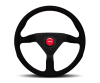 Momo Prototipo Steering Wheel 350 mm - Black Leather/Wht Stitch/Black Spokes thumbnail 2