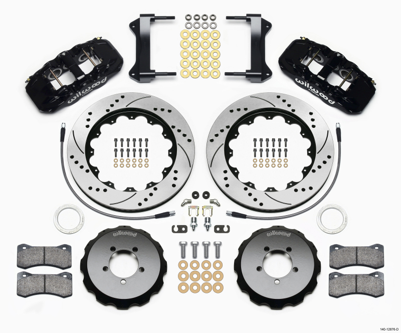 Wilwood AERO6 Front Hat Kit 14.00 Drilled 1999-2012 Subaru WRX w/Lines