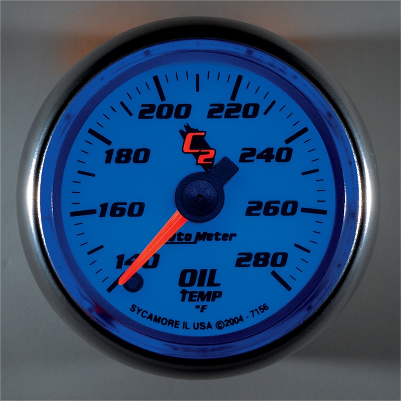 Autometer C2 52mm 140 - 280 Deg. F Electronic Oil Temp Gauge thumbnail 5