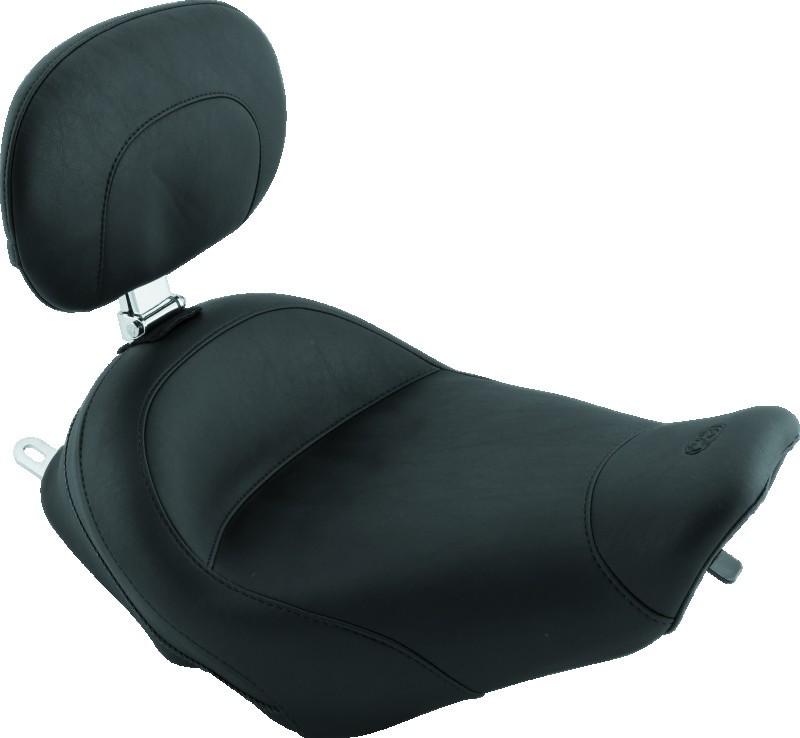 Mustang 97-07 Harley Rd King, 06-07 Str Glide, 00-05 Eagle Std Solo Seat W/Driver Backrest - Black