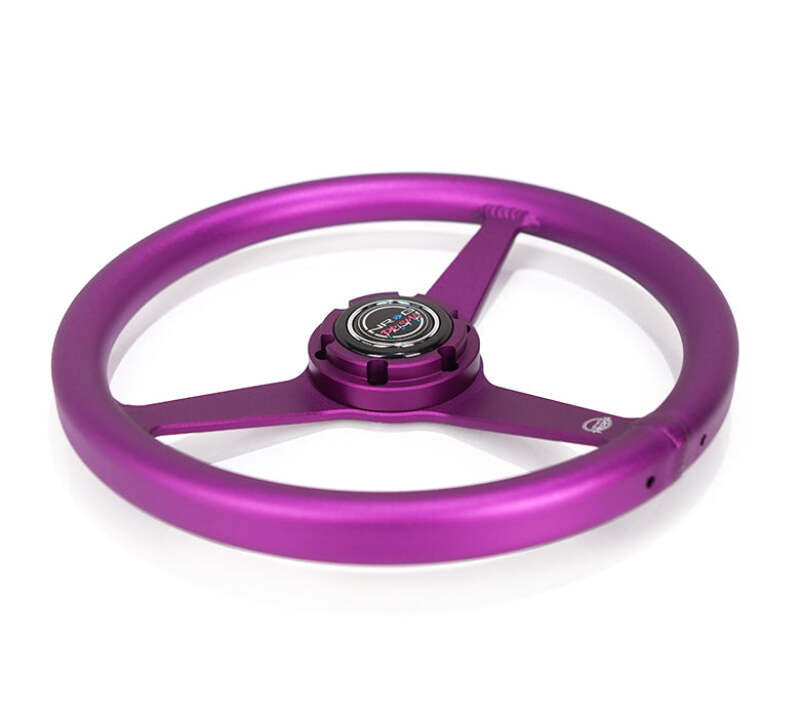 NRG Aluminum Steering Wheel 330mm - Heritage Solid Spoke - Ergonomic Grip - Anadized Purple thumbnail 2