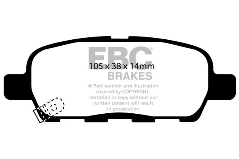 EBC 02 Infiniti G35 3.5 w/o DCS Greenstuff Rear Brake Pads thumbnail 4