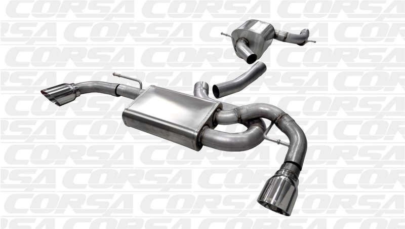 Corsa 2010-2014 Volkswagen GTI Mk6 Polished Touring 3.0in Cat-Back Dual Exit Polished Pro-SeriesTips thumbnail 2