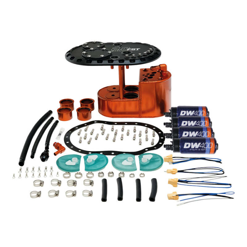 DeatschWerks 2.0L Staged Fuel Cell Surge Tank (Includes 4 DW400 Fuel Pumps) thumbnail 3