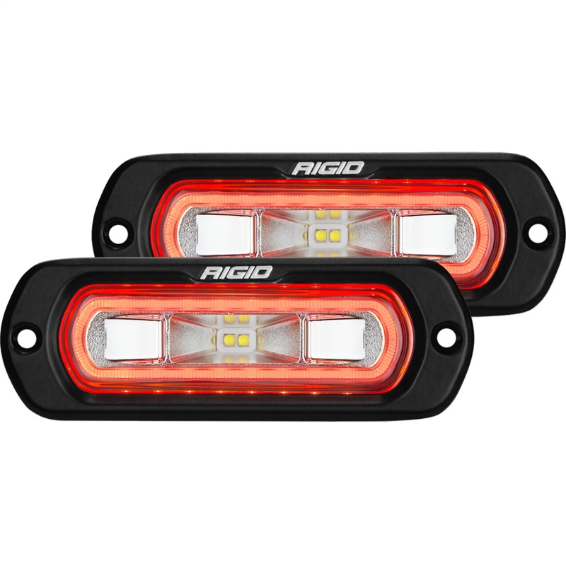Rigid Industries SR-L Series Flush Mount LED Spreader Pair w/ Red Halo - Universal thumbnail 3