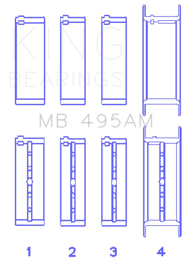 King Infiniti/Nissan 181CI 3.0L VG30DE/TT V6/122CI 2.0L VG20DET V6 (Size STD) Main Bearing Set thumbnail 3