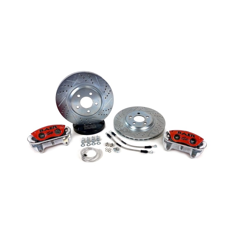 Baer Brakes 79-93 Ford Mustang w/ 94-04 SN95 Spindles 13in Classic Series Front Brake Kit - Red