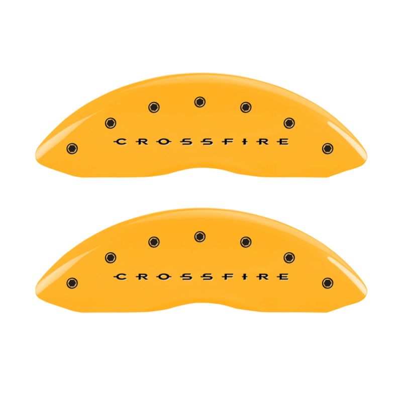 MGP 4 Caliper Covers Engraved F & R Crossfire Yellow Finish Black Char 2005 Chrysler Crossfire thumbnail 5