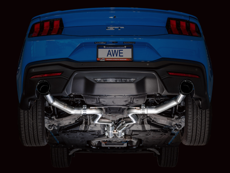 AWE 2024 Ford Mustang GT Fastback S650 RWD Track Edition Cat-Back Exhaust w/ Dual Diamond Black Tips thumbnail 6