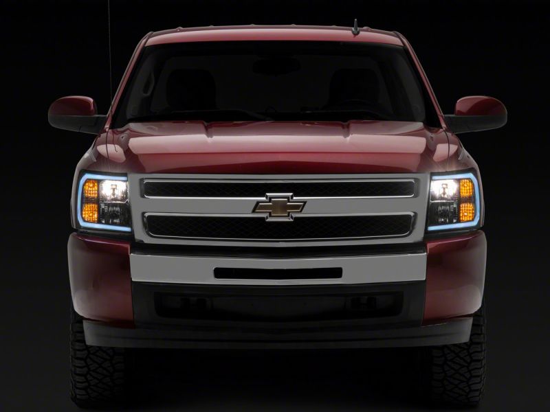 Raxiom 07-13 Chevrolet Silverado 1500 Axial Series Headlights w/ LED Bar- Black Housing (Clear Lens) thumbnail 9