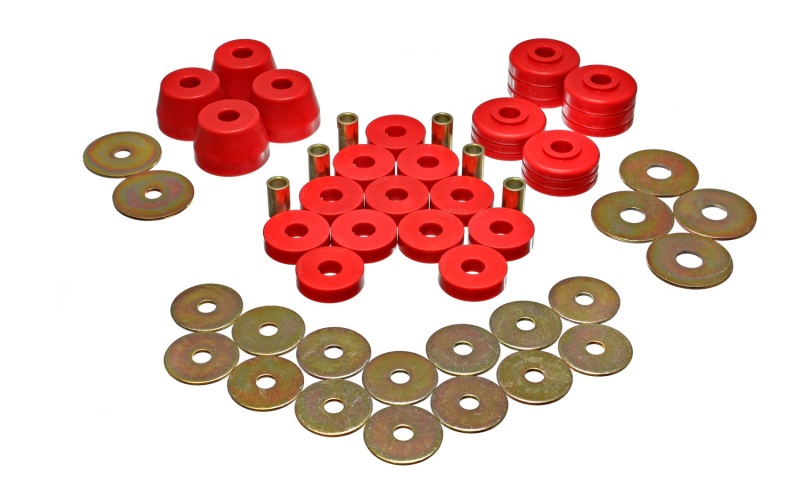 Energy Suspension Body Mount Bushing Sets - Red thumbnail 4