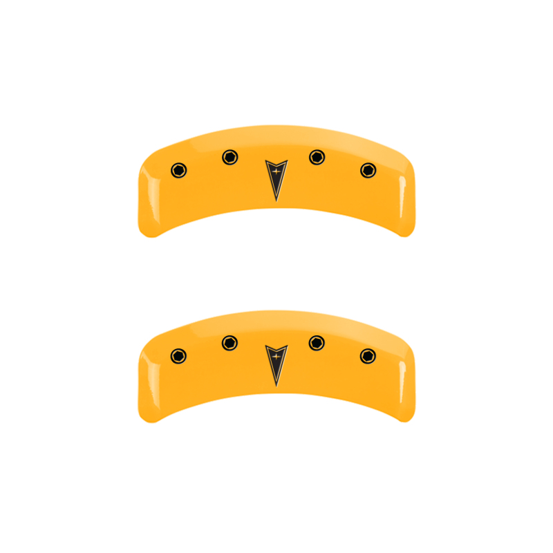 MGP 4 Caliper Covers Engraved Front Pontiac Rear Arrow Yellow Finish Blk Char 1997 Pontiac Firebird thumbnail 5