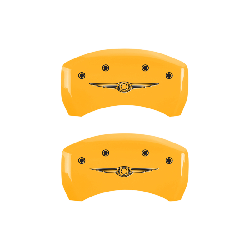 MGP 4 Caliper Covers Engraved F & R Chrysler Wing Yellow Finish Black Char 2007 Chrysler Crossfire thumbnail 9