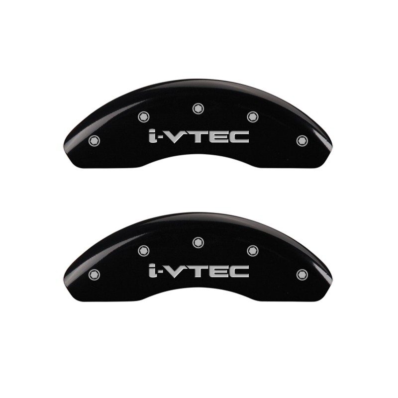 MGP Front set 2 Caliper Covers Engraved Front i-Vtec Black finish silver ch thumbnail 5