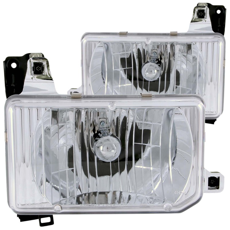 ANZO 1988-1989 Nissan Hardbody Crystal Headlights Chrome thumbnail 3