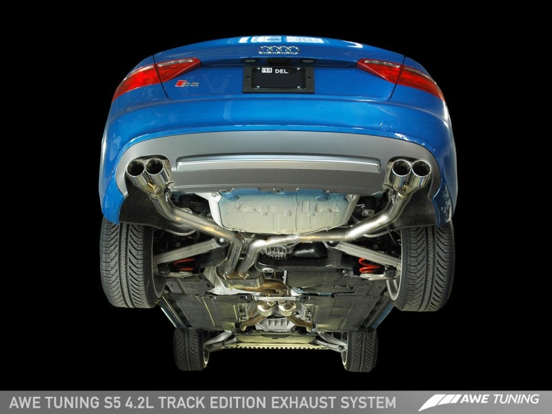 AWE Tuning Audi B8 S5 4.2L Track Edition Exhaust System - Polished Silver Tips thumbnail 2