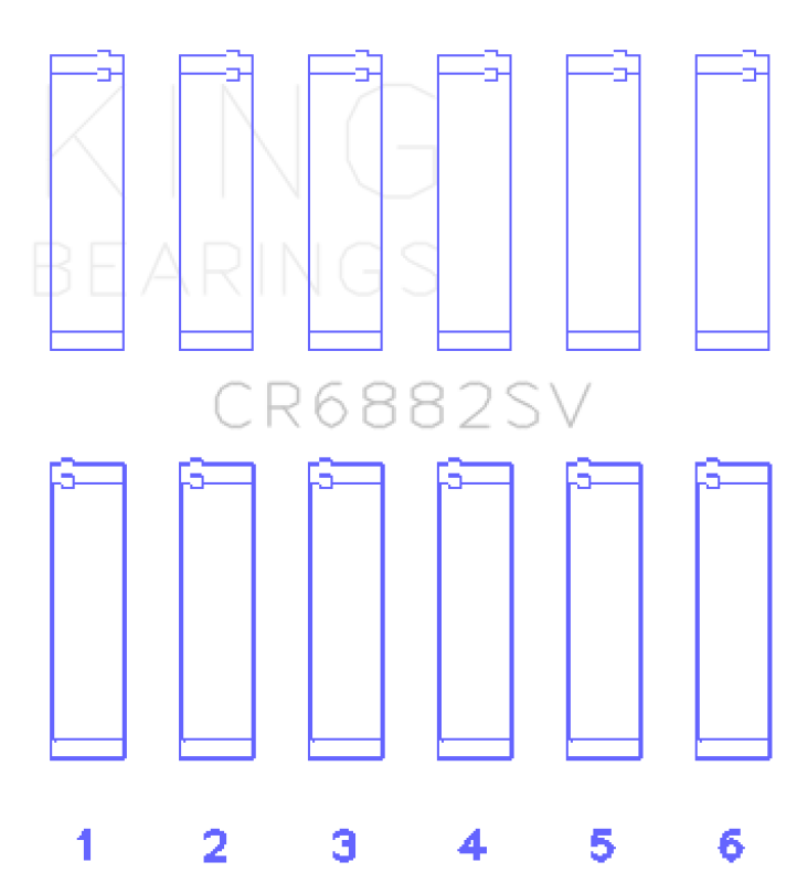 King Engine Bearings Rod CR6882SV Connecting Bearing Set, AUDI ABS, CDTA, CKVC, CEZA SPUTTER REPLACEME thumbnail 2