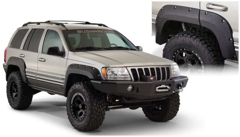 Bushwacker Cut-Out Fender Flares for 1999-2004 GRAND CHEROKEE - 10072-07 Flares, Style, Rear, Black, Dura-Flex Thermoplastic, Jeep, Pair thumbnail 2