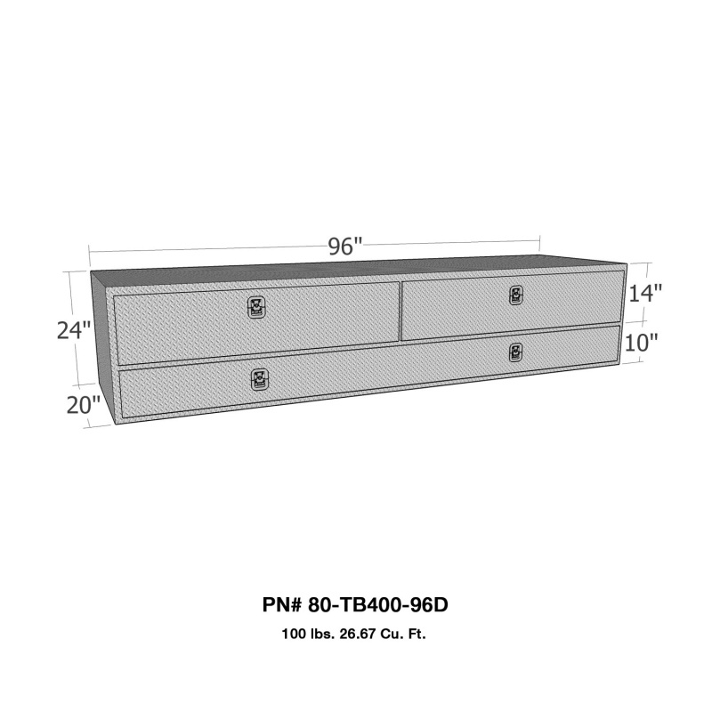 Westin/Brute High Cap 96in Stake Bed Contractor TopSider w/ Doors - Aluminum thumbnail 5
