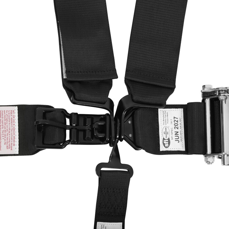 RaceQuip L & L 5pt Ratchet HNR Harness Black thumbnail 5