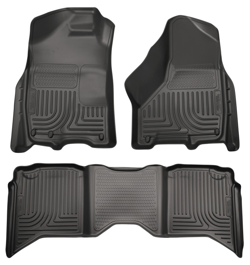 Husky Liners 2012 Dodge Ram 1500/2500 Crew Cab WeatherBeater Combo Black Floor Liners thumbnail 2