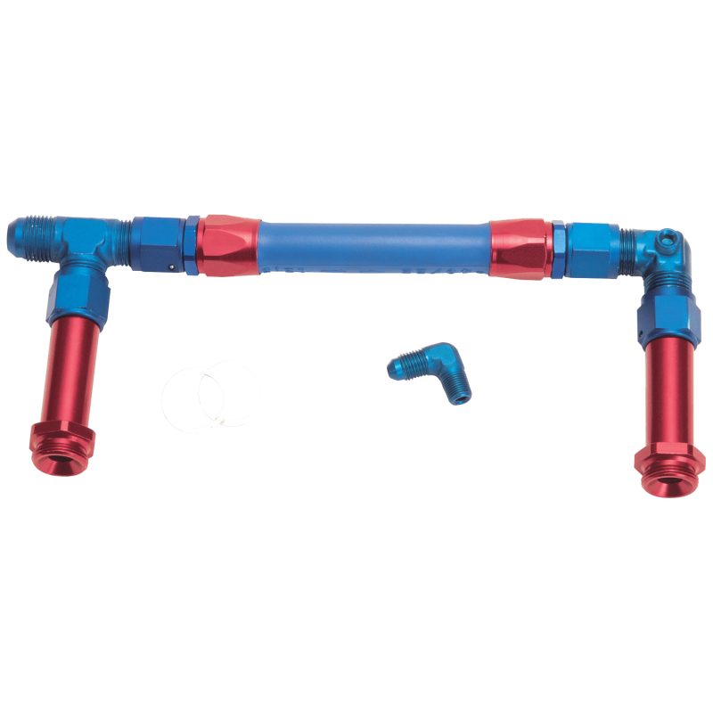 Russell Performance -8 AN to -8 AN Twist-Lok Holley 4150 Dual Inlet Carb Kit (Red/Blue) thumbnail 3