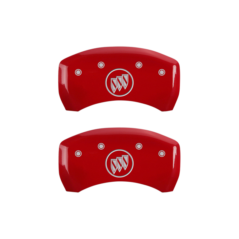 MGP 4 Caliper Covers Engraved Front Buick Rear Buick Shield Red Finish Silver Char 2015 Buick Regal thumbnail 5