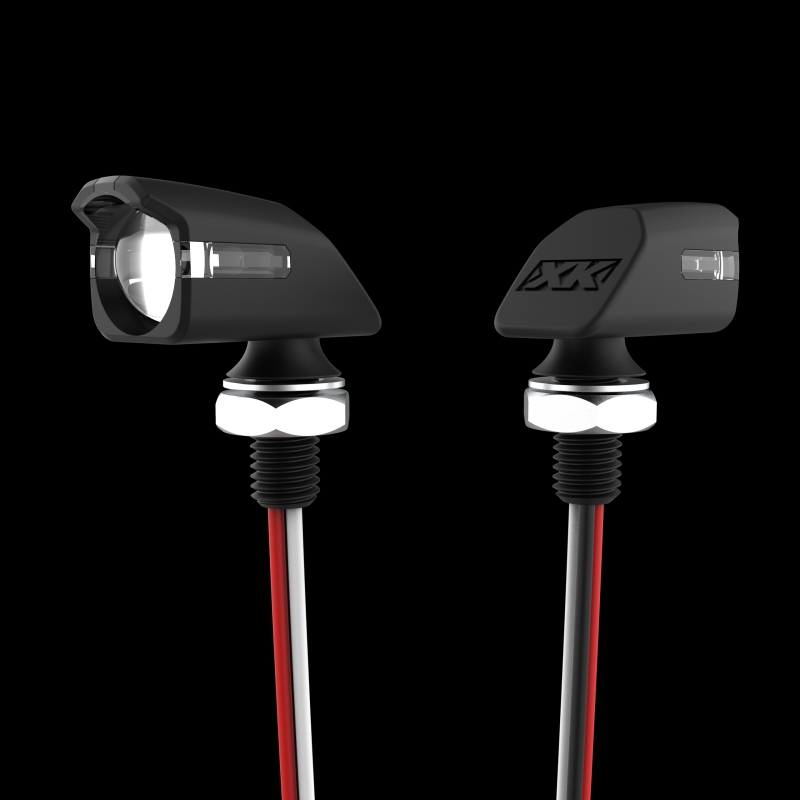 XK Glow Mini Turn Signal Front/Rear Black x4
