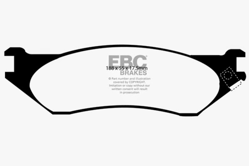 EBC 00-01 Dodge Ram 1500 (4WD) Pick-up 3.9 Extra Duty Front Brake Pads thumbnail 3