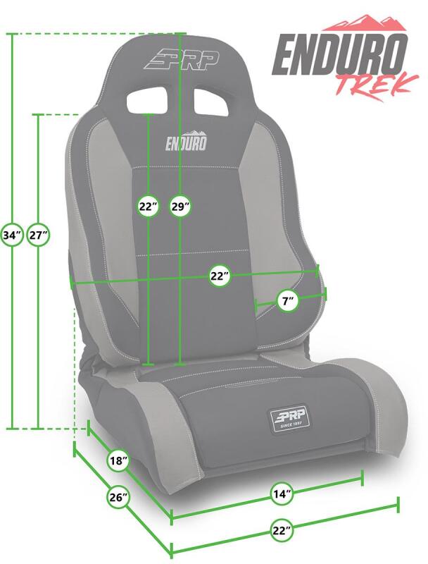 PRP EnduroTrek Reclining Suspension Seat - Black Suede - Passenger thumbnail 4