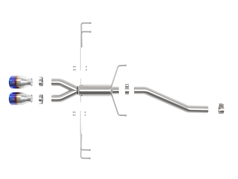 aFe Takeda 2.5in 304SS Axle-Back Exhaust System 17-19 Honda Civic Type R L4-2.0L (t) - BL Flame Tip thumbnail 8