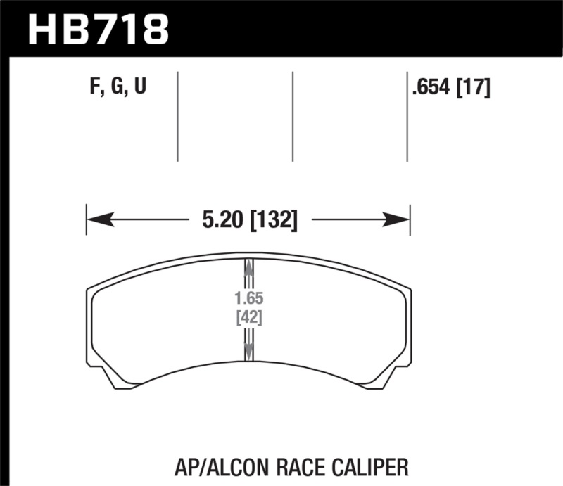 Hawk DTC-60 AP Racing/Alcon HB110 w/42mm Rad Depth Racing Brake Pads thumbnail 5
