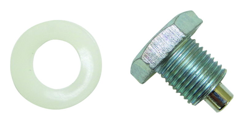 Moroso Oil Pan Drain Plug w/Nylon Washer - Clear Zinc