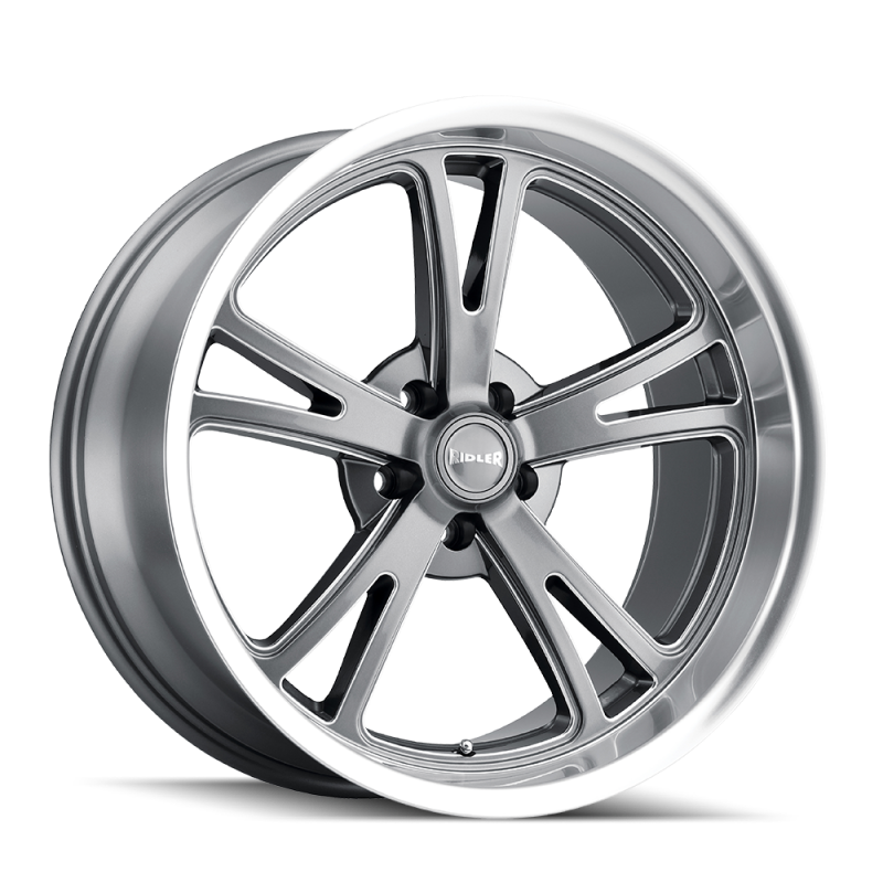 Ridler 606 17x7 / 5x114.3 BP / 0mm Offset / 83.82mm Hub Gloss Grey Machined Wheel