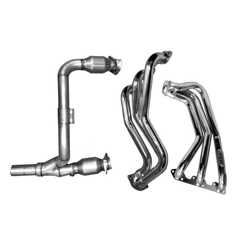 BBK 07-11 Jeep 3.8 V6 Long Tube Exhaust Headers And Y Pipe And Converters - 1-5/8 Ti Ceramic thumbnail 2