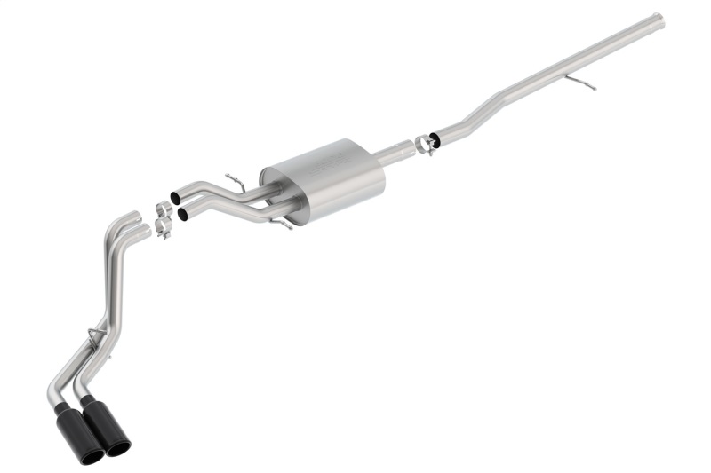 Borla S-Type Cat-Back 14-15 Sierra 1500 Std Bed/CC Short Bed 143.5in WB Side Exit Exhaust Black Tips thumbnail 6