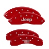 MGP 4 Caliper Covers Engraved Front JEEP Engraved Rear JEEP Grill logo Red finish silver ch thumbnail 8