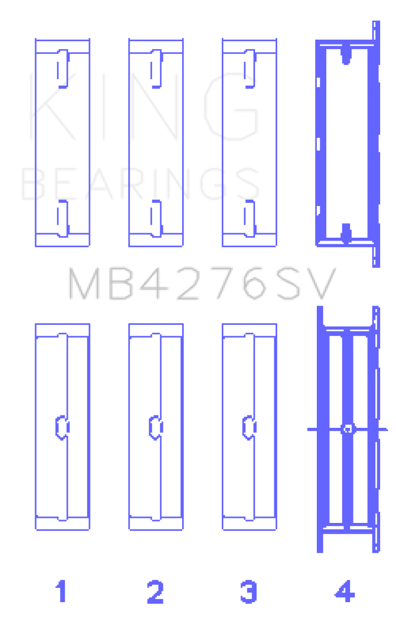 King Engine Bearings Ford 276DT/D17TED4/AJD 2.7L V6 (Size +0.10) Main Bearing Set thumbnail 2