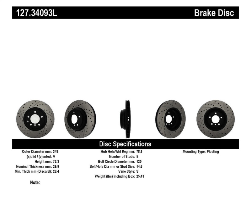 StopTech 07-09 BMW 335 (E90/E92/E93) Slotted & Drilled Left Front Rotor thumbnail 3