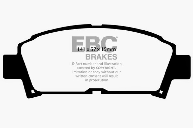 EBC 93-95 Toyota MR2 2.0 Turbo Redstuff Front Brake Pads thumbnail 5