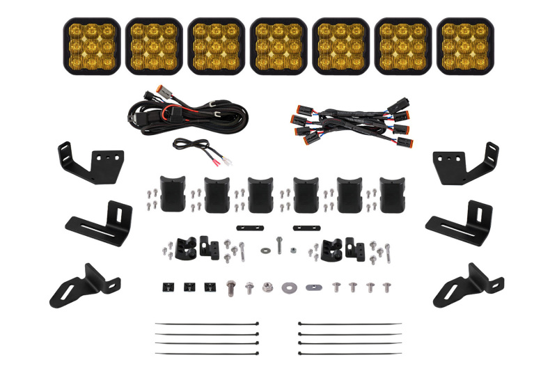 Diode Dynamics Prinsu/Sherpa Roof Racks- SS5 7-Pod CrossLink Mounting Kit - Sport Yellow Driving thumbnail 2
