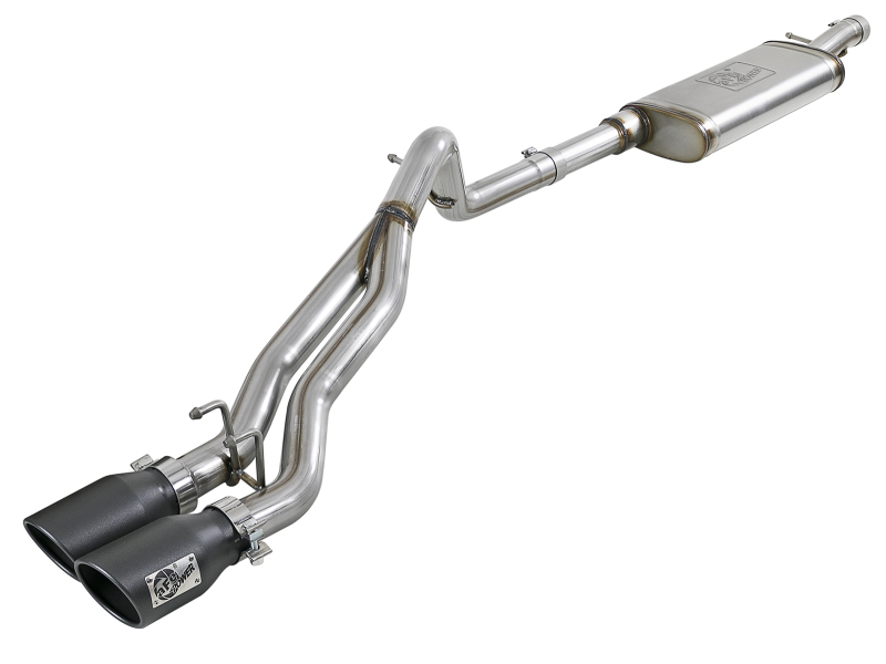 aFe Rebel Series Cat-Back 2.5in Dual Center Exit SS Exhaust w/ Black Tips 07-14 Jeep Wrangler V6 thumbnail 2