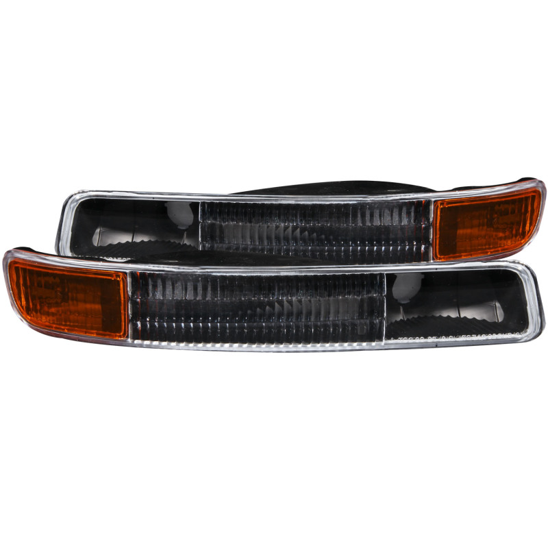 ANZO 1999-2006 GMC Sierra 1500 Euro Parking Lights Black w/ Amber Reflector thumbnail 4