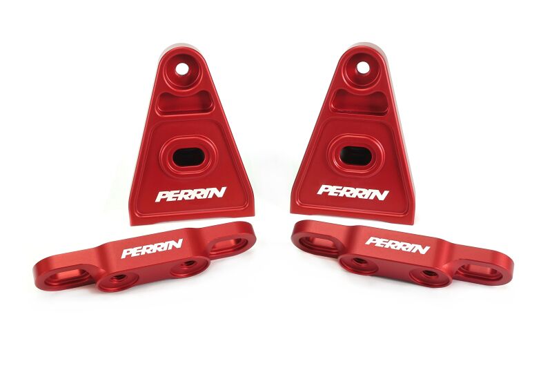 PERRIN 15+ Subaru WRX/STI High-Lift Hood Brackets - Red thumbnail 4