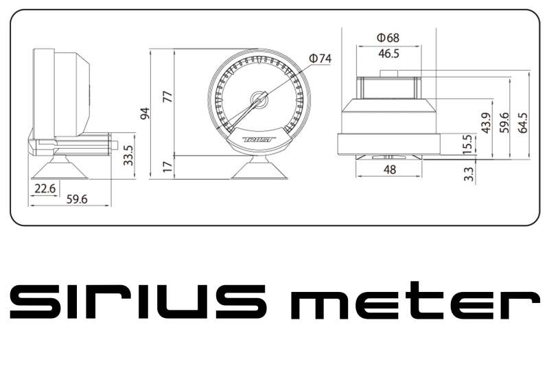 GReddy Sirius Meter - Turbo Boost 74mm Analog Display Gauge (w/Boost Sensor & Harness Set) thumbnail 5